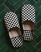 Moroccan Babouches Babouches_Checker_Black_White